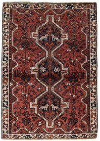 Shiraz Tappeto persiano 110 x 160 Rosso (Iran) Annodato A Mano
