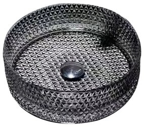 Lavabo da appoggio tondo in vetro nero