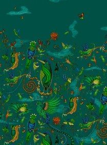 Clarke & Clarke Carta da parati Cloud Forest - Teal