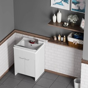 Mobile Lavatoio in PVC 60x50x85cm 2 Ante Forlani Honest Bianco...