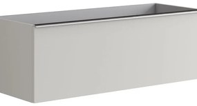 Mobile da bagno sotto lavabo Pixel plain frontale grigio pastello e maniglia alluminio brillante laccato opaco L 120 x H 40 x P 45.5 cm 1 cassetto, lavabo non incluso