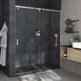 Porta doccia scorrevole Neo, L 176.6-179.6 cm x H 200 cm x SP 8 mm, profilo cromo