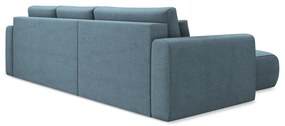 Divano angolare azzurro allungabile/con contenitore (con penisola a sinistra/con chaise lounge) Kapua – Makamii