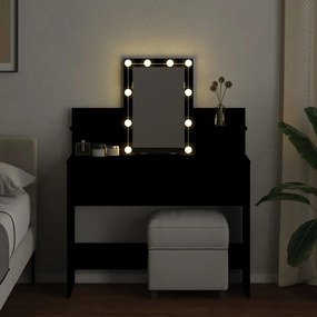 Toeletta con led nero 100x40x130 cm