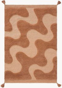 Tappeto in cotone artigianale con motivo in rilievo Muriel