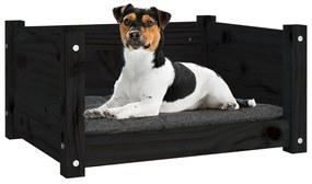 Cuccia per cani nera 55,5x45,5x28cm in legno massello di pino