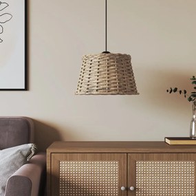 Paralume Da Soffitto Marrone Ø38x23 Cm İn Vimini /