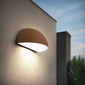 Applique Curva Monodirezionale con base E27, IP54 Corten - Serie BRINA Base E27