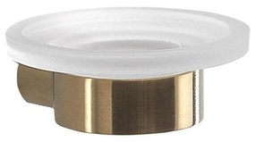 Gedy - Porta sapone da parete PIRENEI vetro opalino/oro opaco
