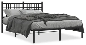 Giroletto Con Testiera İn Metallo Nero 135x190 Cm /