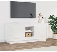 Mobile Porta TV Bianco Lucido 102x35x45 cm in Legno Multistrato 819862