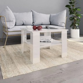 Tavolino da caffè bianco lucido 60x60x42 cm in truciolato