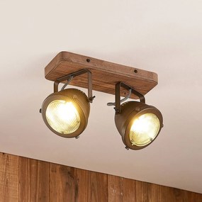 Farovi da soffitto Lindby, nero, 27 cm, a 2 luci, GU10