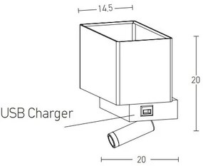 Zambelis H59 - Applique a LED LED/3W + 1xE27/40W/230V nero
