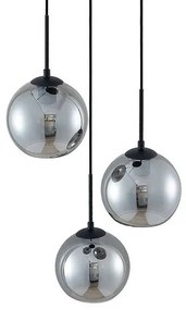 Jurian 3 Round Lampada a Sospensione Black/Smoke - Lindby