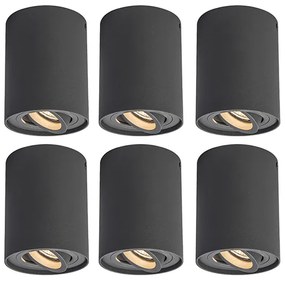 Set di 6 faretti intelligenti grigio scuro incl. Wifi GU10 - Rondoo up