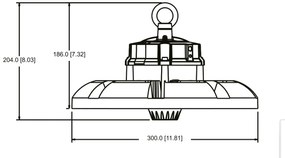 Campana LED 200W IP65 180lm/W No Flickering 1-10V con driver Philips Colore Bianco Naturale 4.000K