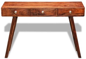 Tavolo consolle con 3 cassetti 76 cm legno massello di sheesham
