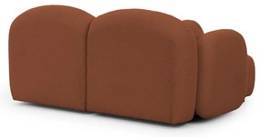 Divano angolare color terracotta (con penisola a sinistra/con chaise lounge) con rivestimento in bouclé Orbit – Ropez