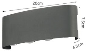 Brilagi - Lampada da parete LED per esterni FLAREBOX LED/8W/230V antracite IP65