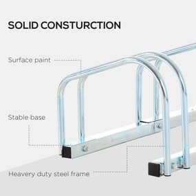 Rastrelliera Porta Biciclette 6 Posti 179x33x27 cm in Acciaio Argento...