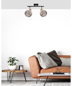 Faretto TAJGA 2xE14/40W/230V rattan/nero