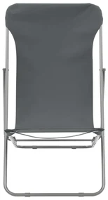 Sedia da spiaggia pieghevole 2 pz acciaio tessuto oxford grigio
