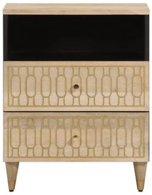 Comodino 50x33x60 cm in legno massello di mango