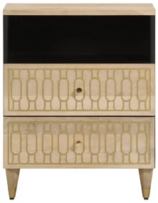 Comodino 50x33x60 cm in legno massello di mango