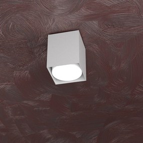 Plafoniera Moderna Cubica Area Metallo Grigio 1 Luce Gx53 10Cm