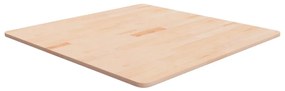 Piano Tavolo Quadrato 80x80x1,5 Cm Massello Rovere Non Trattato /