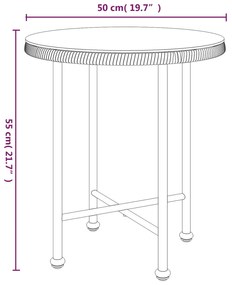 Tavolo da Pranzo Ø50 cm Vetro Temperato e Acciaio