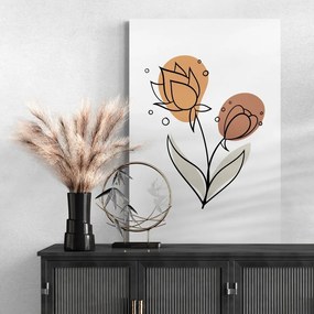 Quadro su tela – Fiore minimalista su sfondo bianco No3