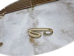 Orologio da Parete Vetro Moderno 65 cm effetto Marmo e Noce