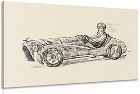 Quadro su tela – Auto da corsa in stile retrò