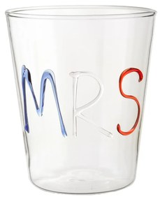 Bicchiere scritta Mrs 380 ml in vetro borosilicato