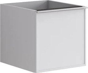 Cassettiera Pixel con 2 cassetti (1 interno) frontale Frame  laccato opaco bianco e maniglia alluminio brillante L.40 H.40 P.45,5 cm.
