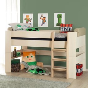 Letto da bambini rialzato beige rete non inclusa 90x200 cm Loft – Roba