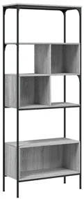 Libreria 5ripiani grigio sonoma 76x33x188,5cm legno multistrato