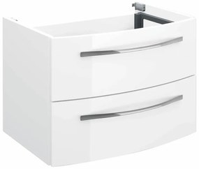 Mobile da bagno sotto lavabo bianco lucido lucido L 70 x H 48 x P 48 cm 2 cassetti, lavabo non incluso