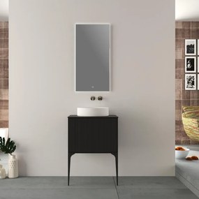 Mobile da bagno sotto lavabo BADEN HAUS DOMINO nero opaco L 60 x H 43 x P 46 cm 1 cassetto, lavabo non incluso