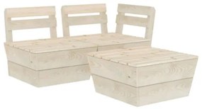 Set Divani da Giardino su Pallet 3 pz in Legno Abete Impregnato