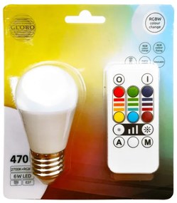 Lampadina LED RGBW dimmerabile ILLU E27/6W/230V 3000K + +TC - Globo 106753