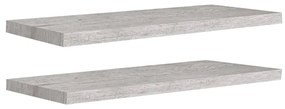 Scaffali a parete 2 pz grigio cemento 80x23,5x3,8 cm in mdf