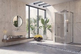 Cabina doccia 80x80 semicircolare in acciaio vetro 8mm KS8000 - KAMALU