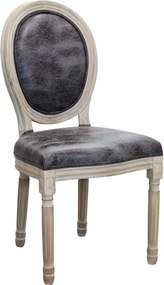 OVAL BACK - sedia vintage in simil pelle