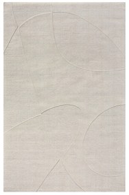 OTIS - tappeto in lana avorio con decoro 160 x 230