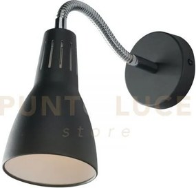 Applique a parete logiko nera 1 luce attacco e14 8,5x33,5cm orienta...