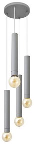 Lampadario a sospensione con filo TUBA 4xE27/15W/230V grigio