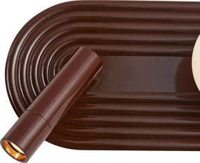 Set di 2 Applique Retrò Marroni Incl. LED Dimmerabile a 3 Fasi e USB-C - Lila